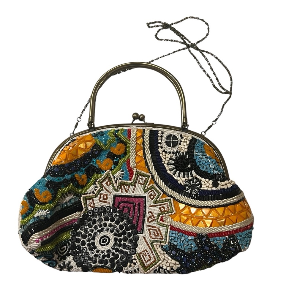 Chico’s Vintage Colorful Beaded Bag with Chain Strap
